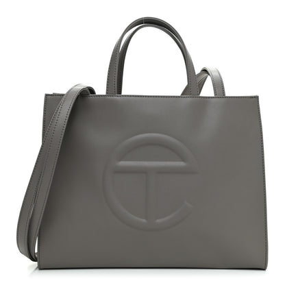 Telfar Vegan Leather Medium Shopping Bag Grey 1 of 9