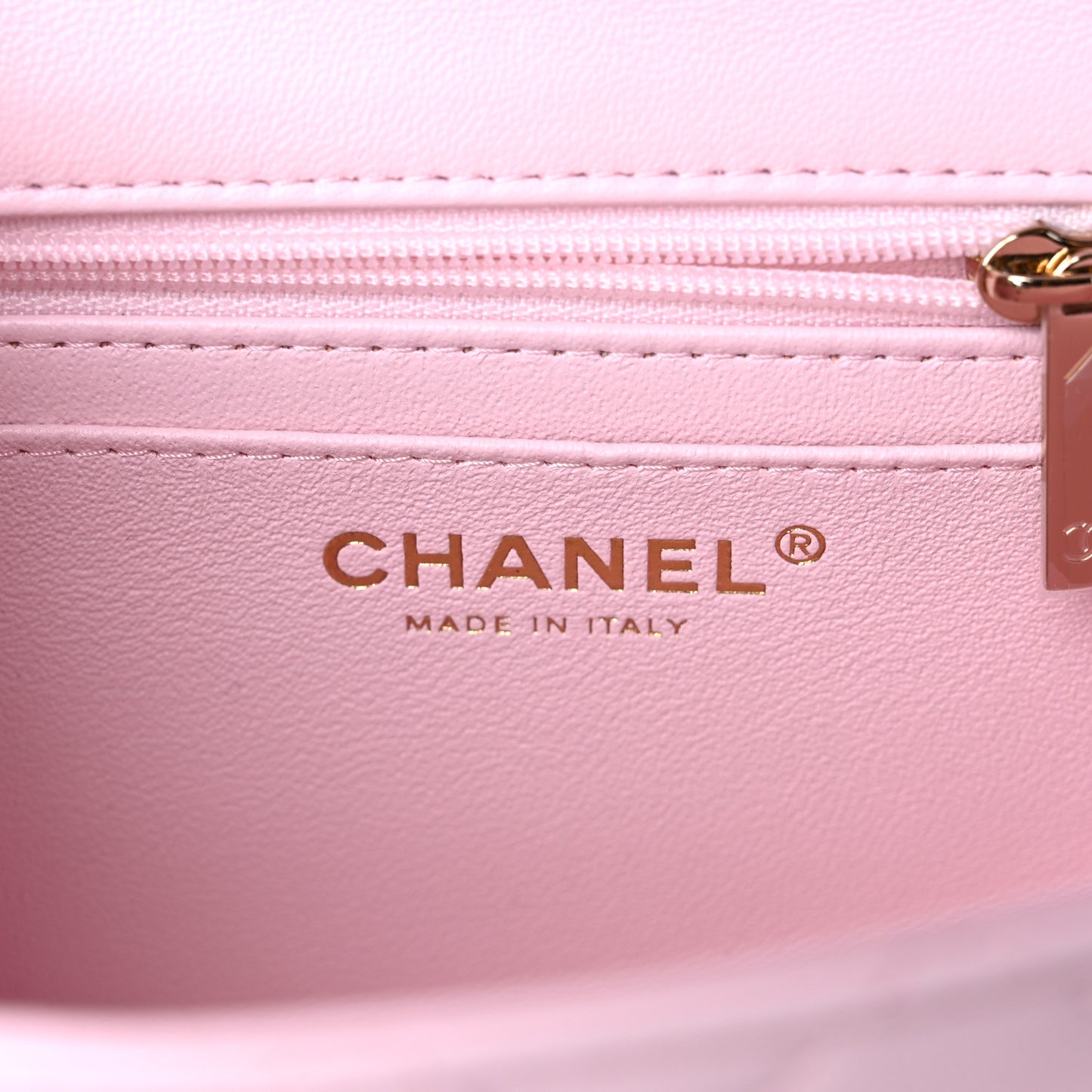 Lambskin Quilted Mini Top Handle Rectangular Flap Light Pink