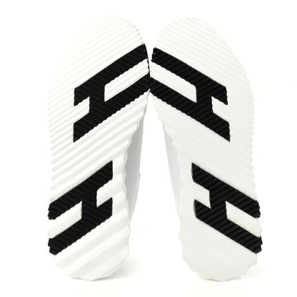 Hermes Goatskin Suede Goatskin Bouncing Sneakers 40 White Black 5 of 9