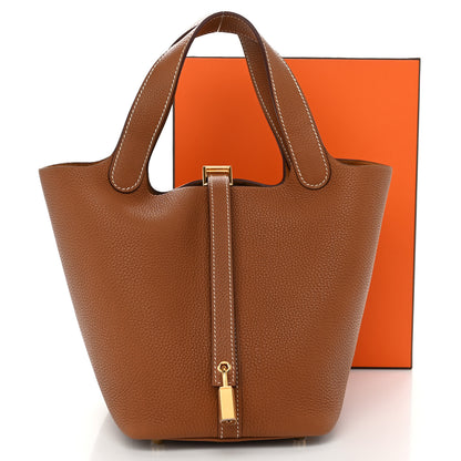 Hermes Taurillon Clemence Picotin Lock 18 PM Gold 11 of 11