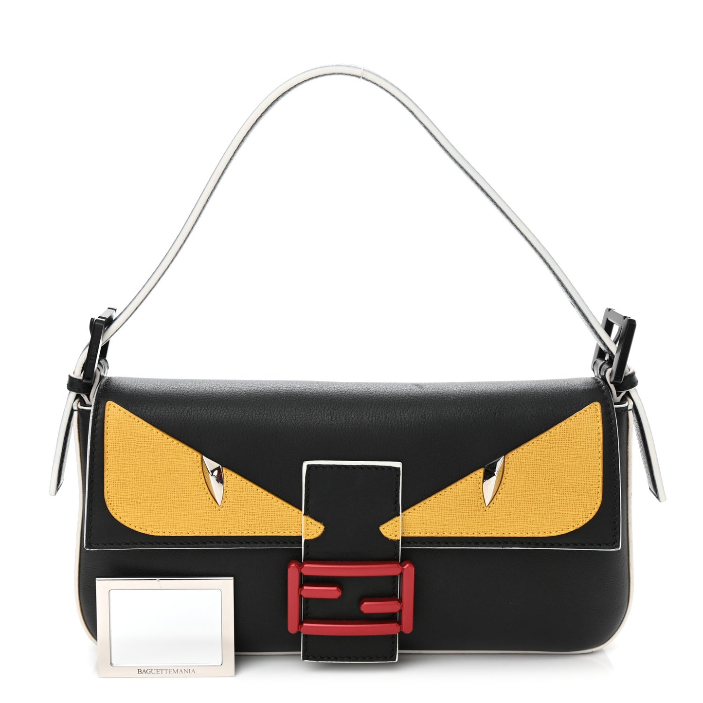 Vitello Dolce Elite Monster Eyes Bi-Color Baguette Black Yellow