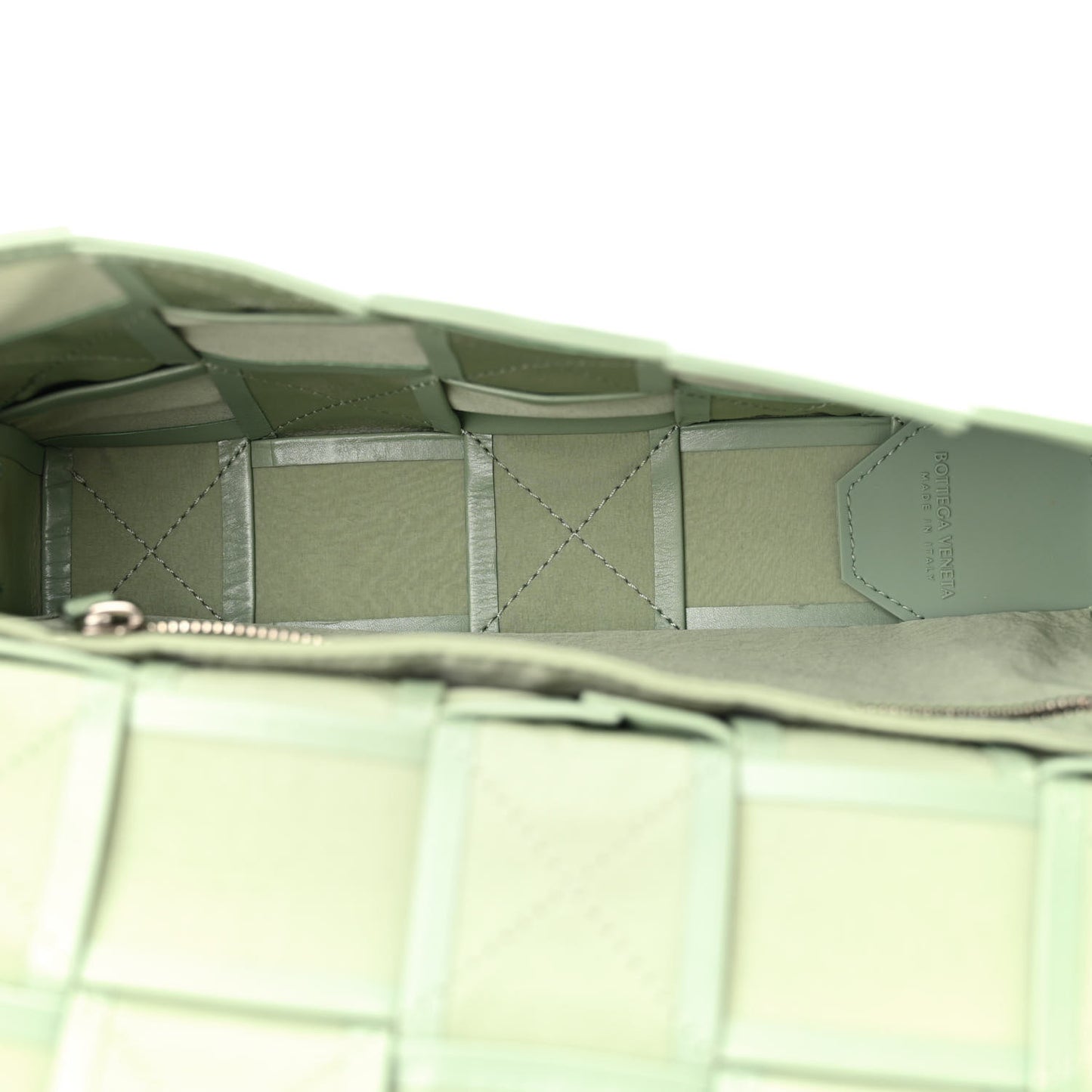 Paper Calfskin Maxi Intreccio Cassette Crossbody Bag Sage