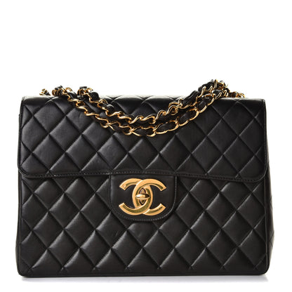 Chanel Lambskin Quilted XL Jumbo Single Flap Black 1 of 4
