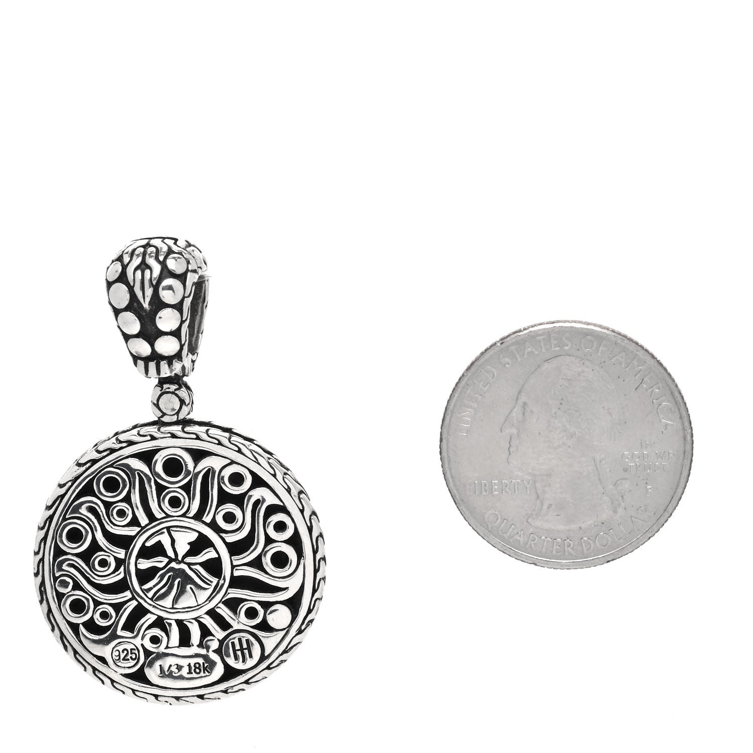 John Hardy Sterling Silver 18K Yellow Gold Dot Enhancer Pendant 2 of 4