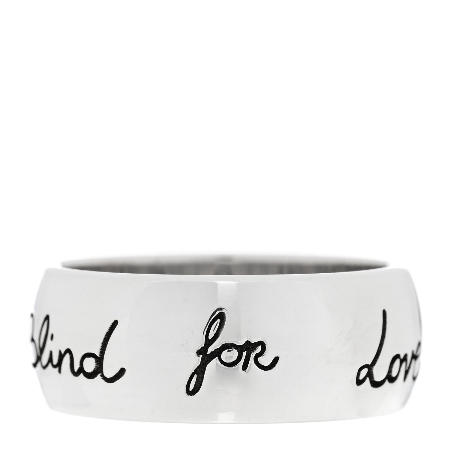 Gucci Sterling Silver Wide Blind for Love Band Ring 64 10.75 1 of 4