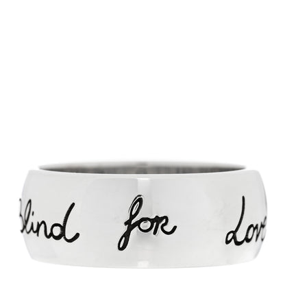 Gucci Sterling Silver Wide Blind for Love Band Ring 64 10.75 1 of 4