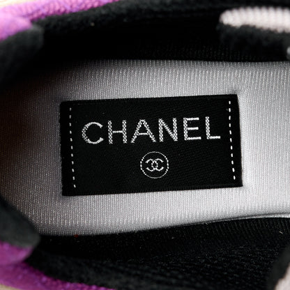 Chanel Mesh Suede Calfskin CC Sneakers 40 Light Beige Purple Beige 8 of 10