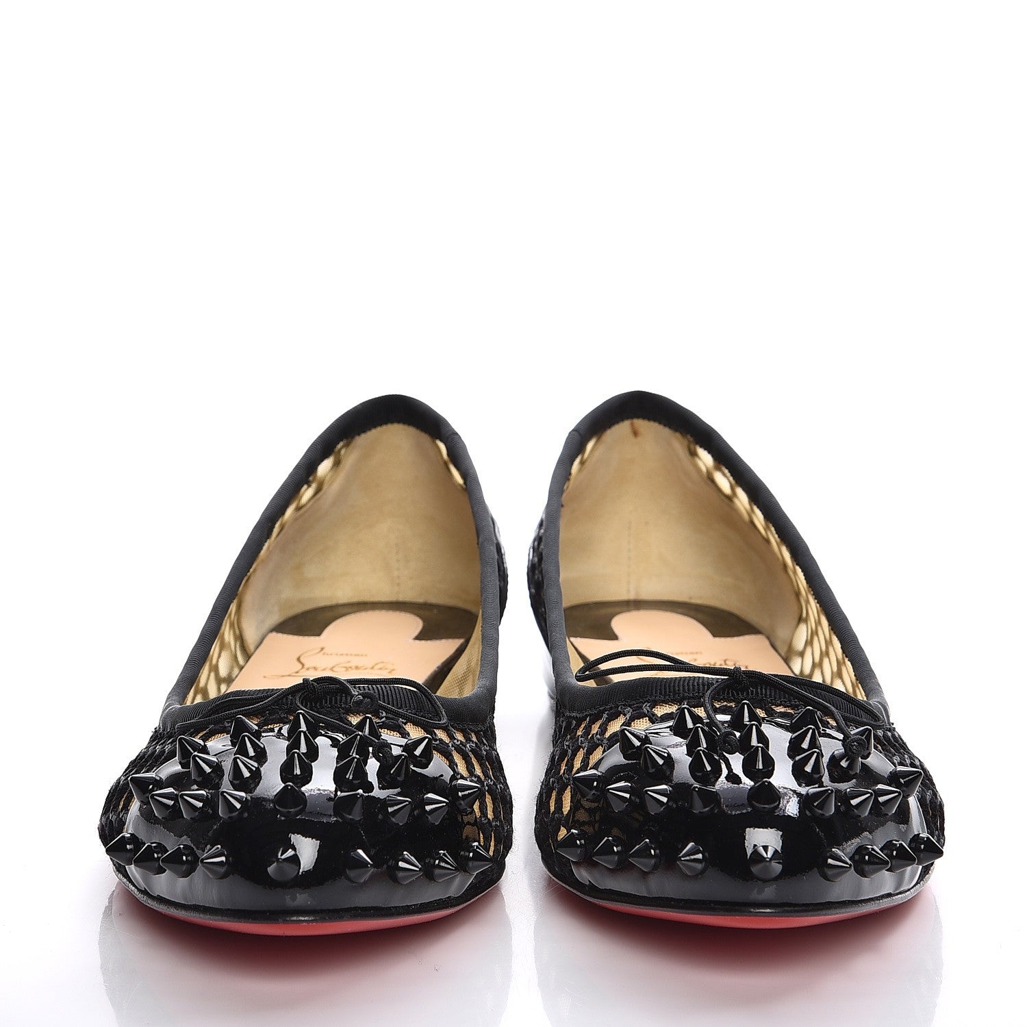 Christian Louboutin Patent Lace Mix Spikes Flats 40.5 Black 2 of 7