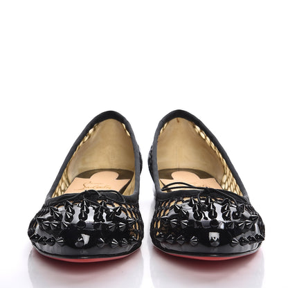 Christian Louboutin Patent Lace Mix Spikes Flats 40.5 Black 2 of 7