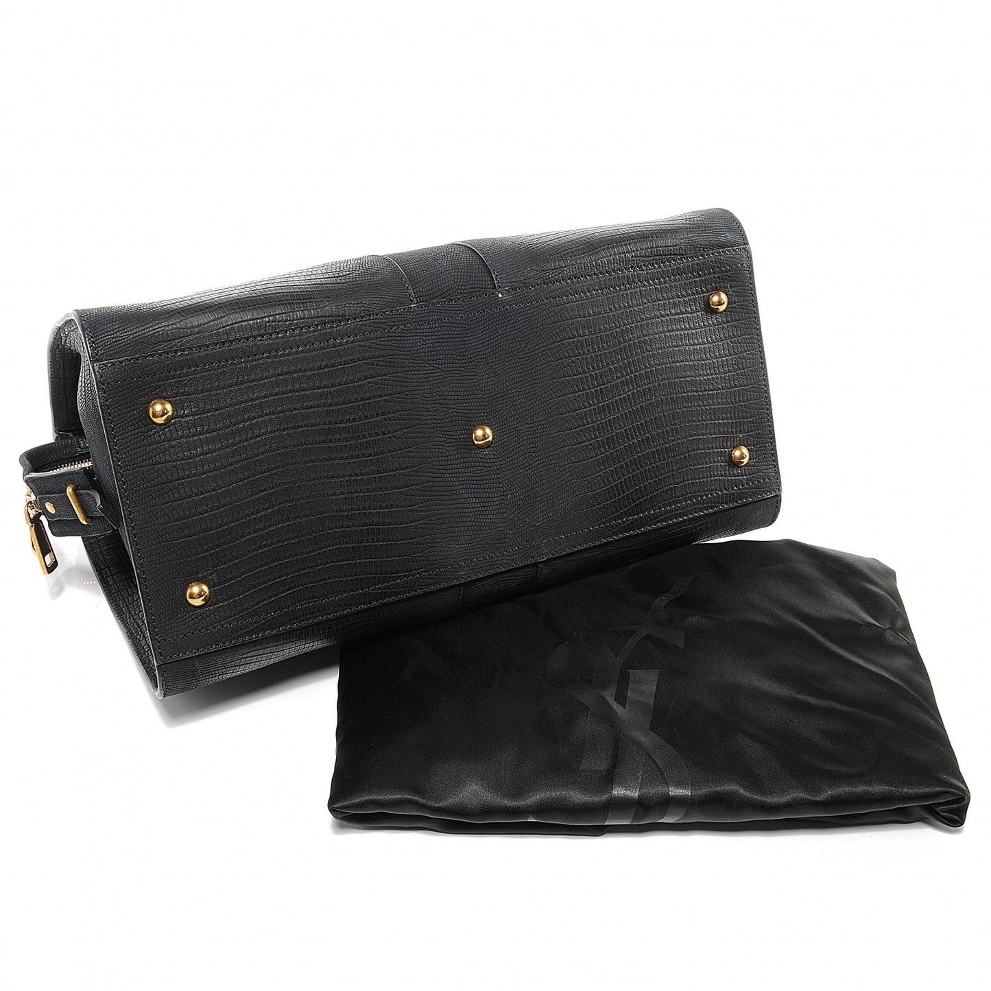 Leather Lizard Effect Cabas ChYc Medium Black