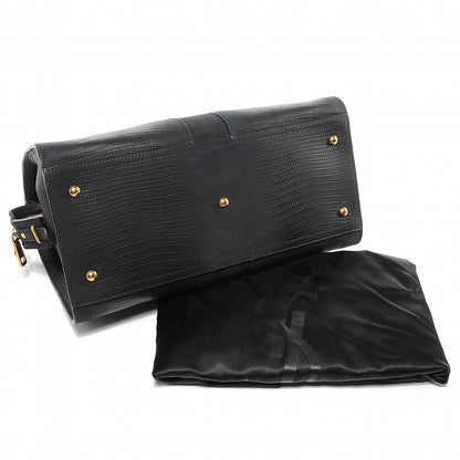 Saint Laurent Leather Lizard Effect Cabas ChYc Medium Black 8 of 8