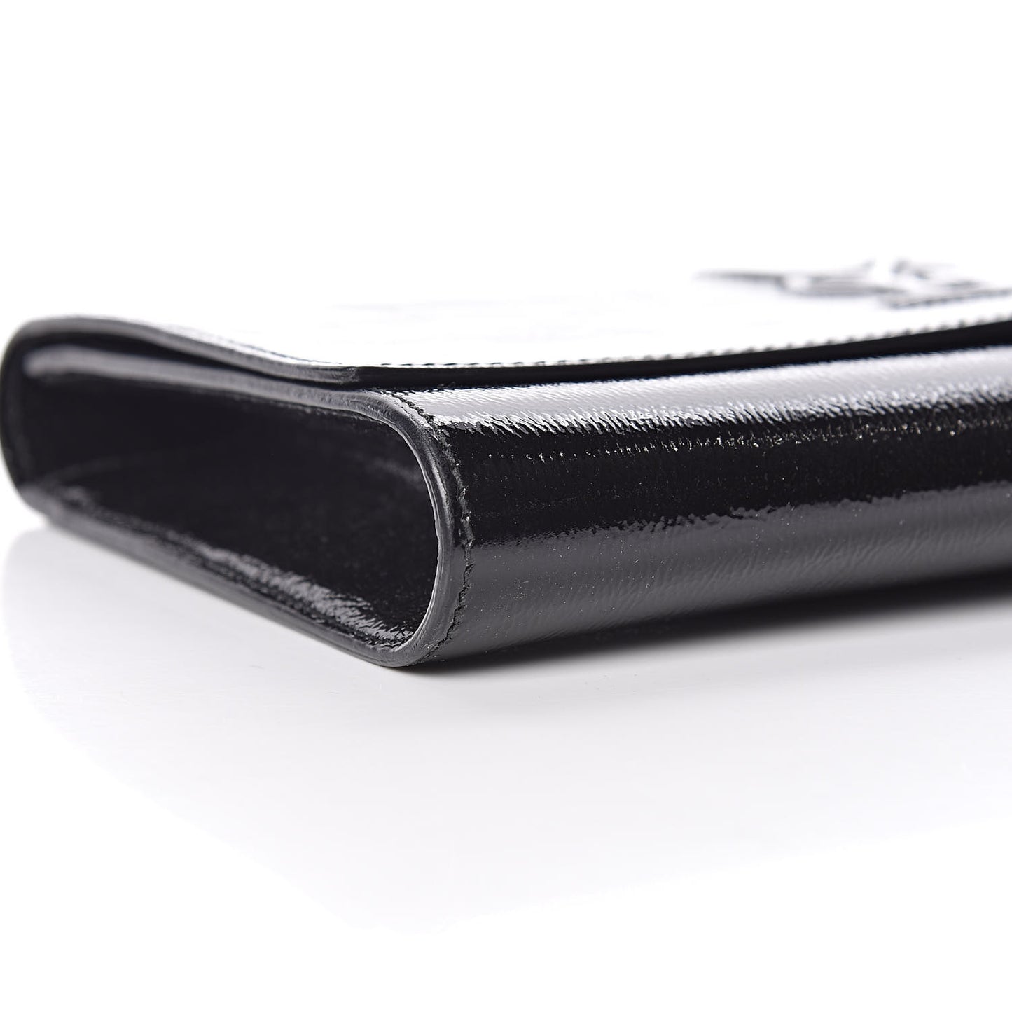 Textured Patent Monogram Large Belle De Jour Clutch Black