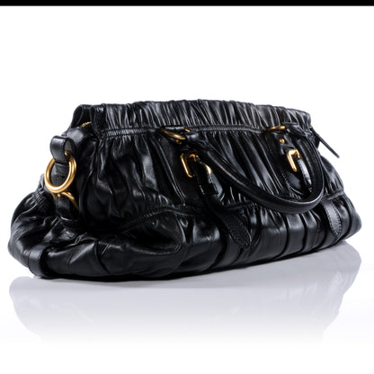 Prada Nappa Leather Gaufre Handbag Nero Black 4 of 8