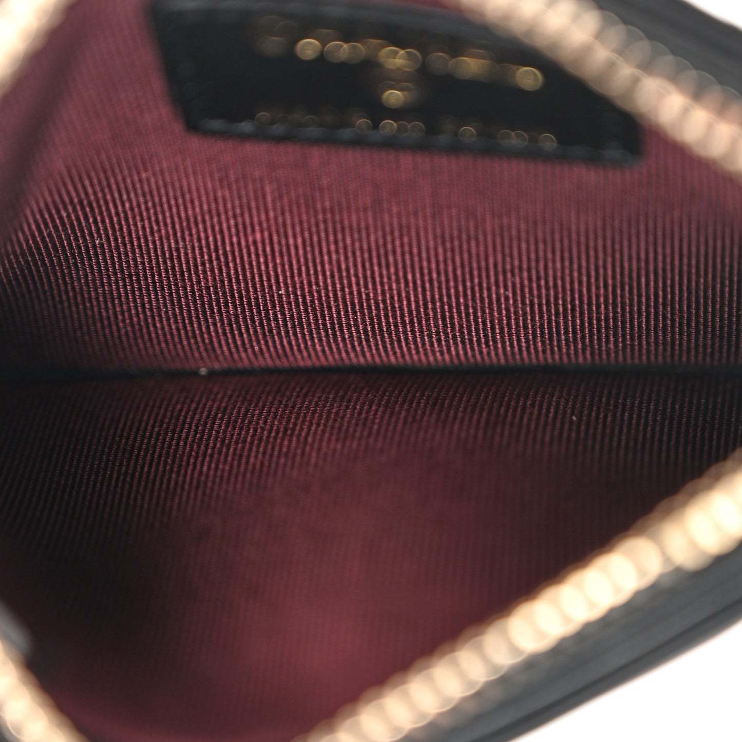 Lambskin Quilted Flap Zip Card Holder Black