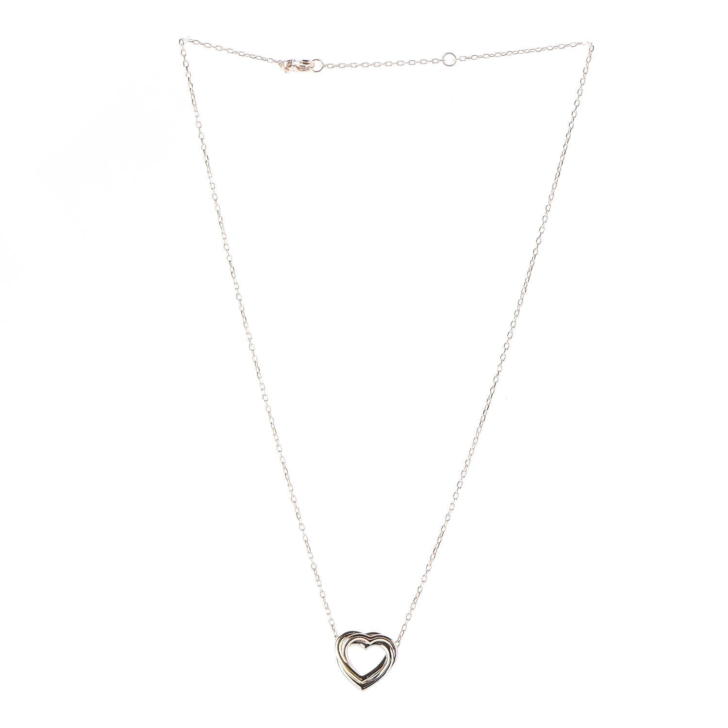 Cartier 18K Pink Yellow White Gold Trinity Heart Necklace 3 of 9