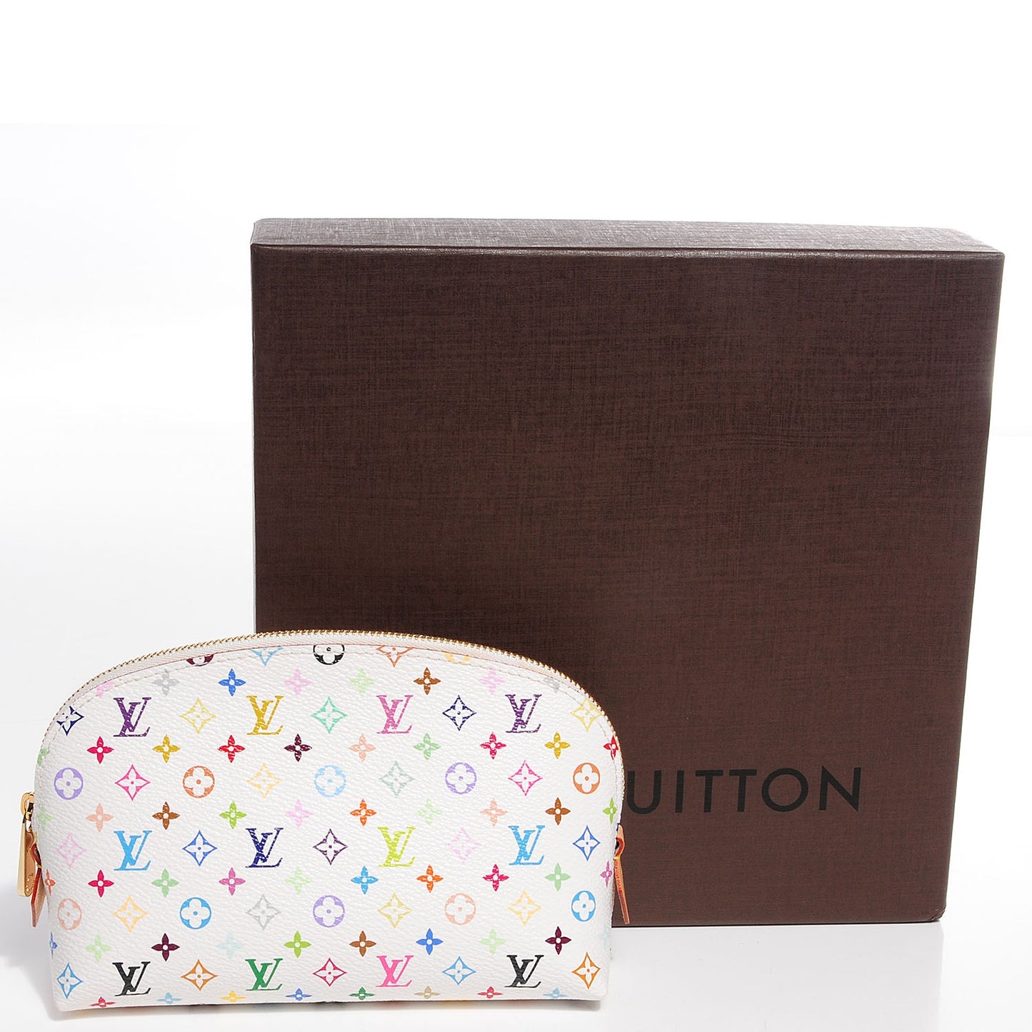Monogram Multicolor Cosmetic Pouch White Litchi