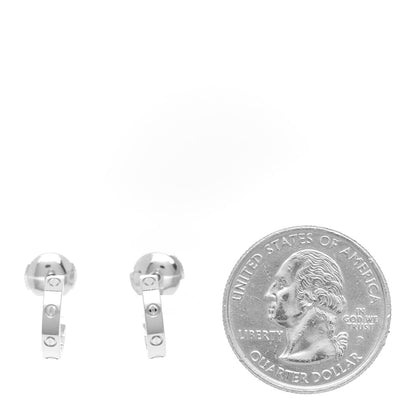 Cartier 18K White Gold Small LOVE Hoop Earrings 2 of 5