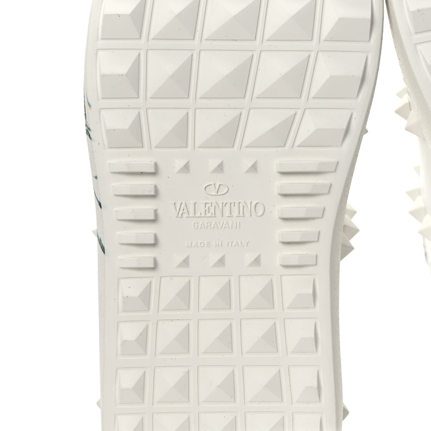 Valentino Garavani Calfskin Womens Floral Print Rockstud Sneakers 35.5 White 6 of 9