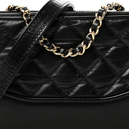 Chanel Aged Calfskin Quilted Small Gabrielle Clutch With Chain Black 11 of 13