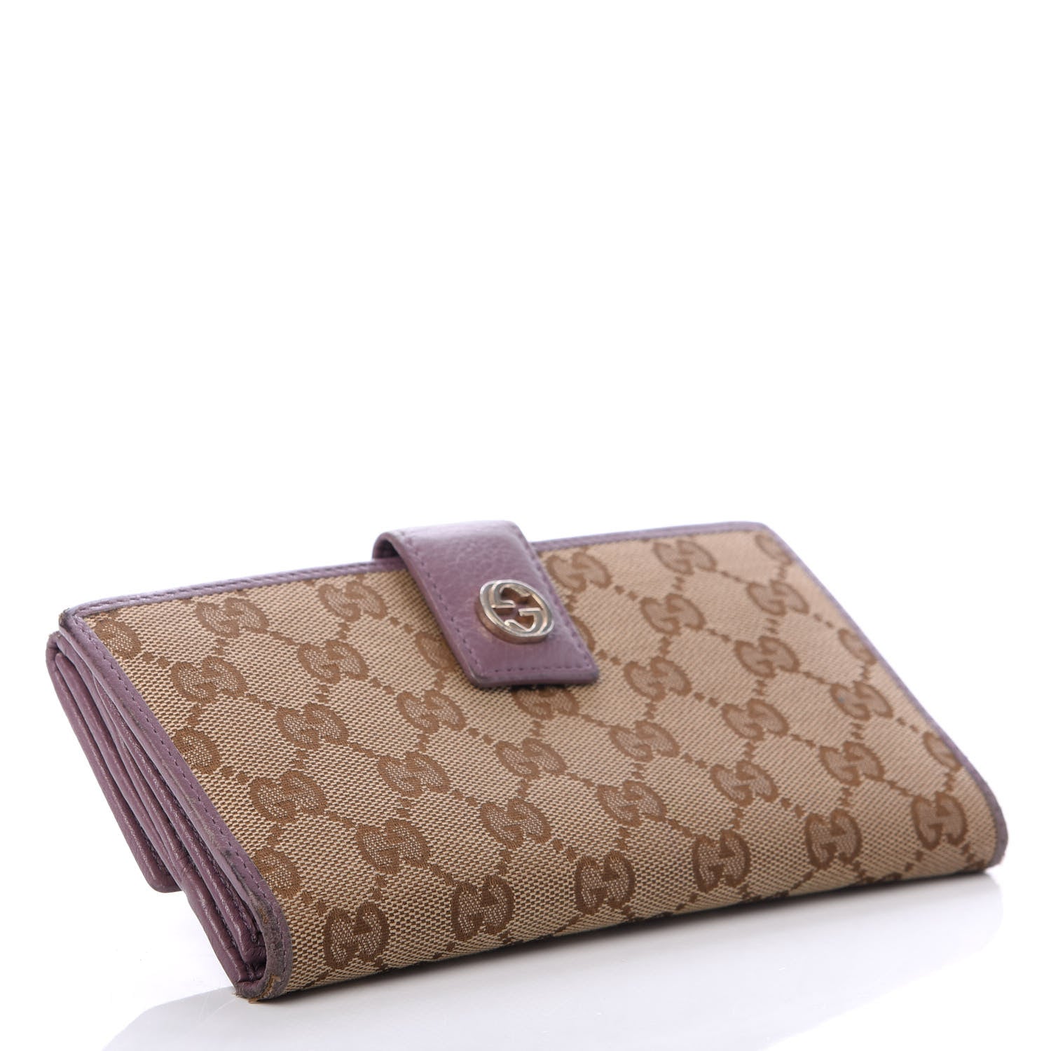 Gucci Monogram Cellarius Calfskin Miss GG Continental Wallet Beige Ebony Lilac 4 of 7