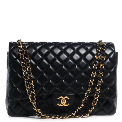 Chanel Lambskin Quilted Maxi Double Flap Black 1 of 8