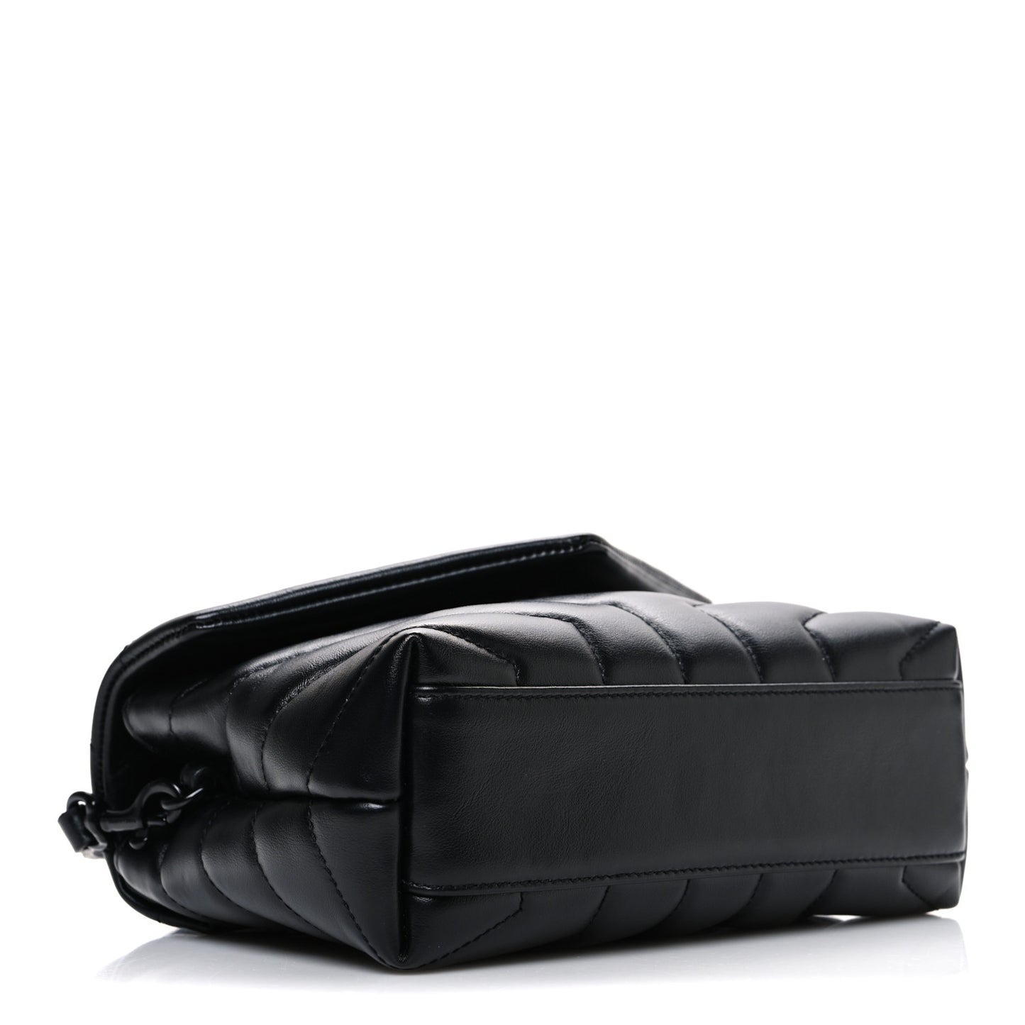 Calfskin Y Quilted Monogram Monochrome Toy Loulou Crossbody Bag Black