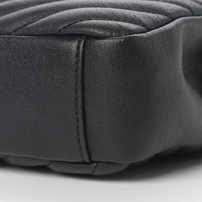 Saint Laurent Sheepskin Matelasse Chevron Monogram Medium College Bag Black 11 of 11