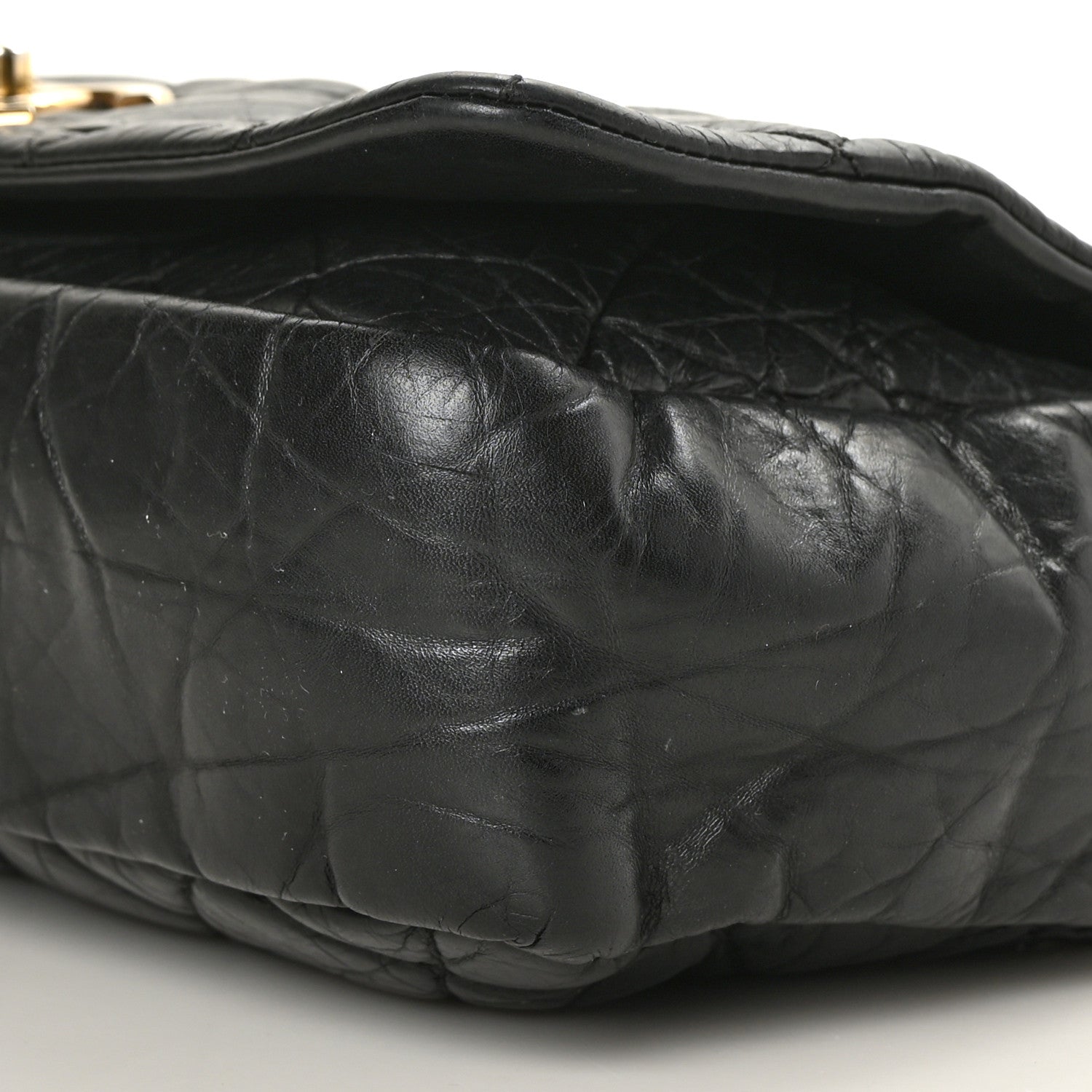 Chanel Aged Calfskin Quilted Medium Pondichery Flap Black 9 of 9