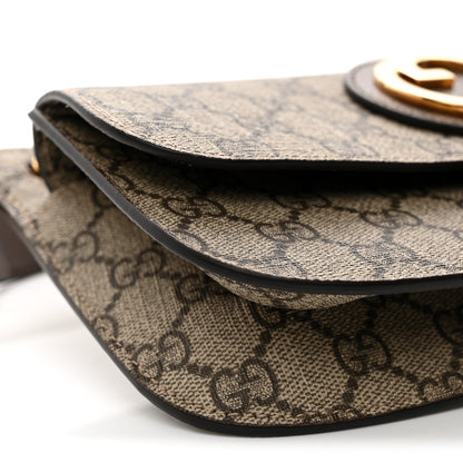 Gucci GG Supreme Monogram Textured Dollar Calfskin Blondie Belt Bag Beige Ebony New Acero 9 of 10