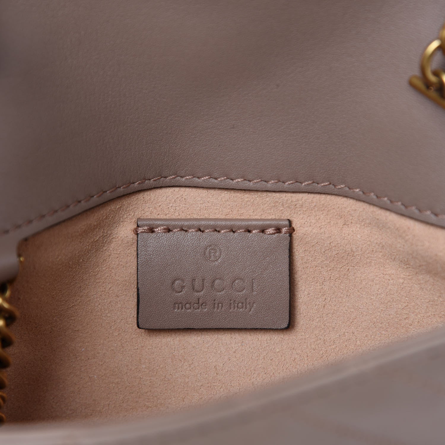 Gucci Calfskin Matelasse Super Mini GG Marmont Shoulder Bag Porcelain Rose 8 of 11