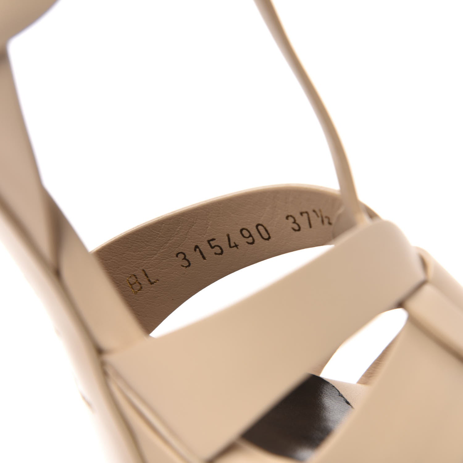 Saint Laurent Calfskin Tribute 75 Platform Sandals 37.5 Nude Powder 8 of 9