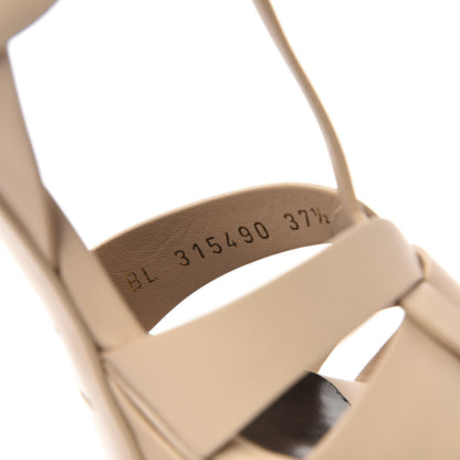 Saint Laurent Calfskin Tribute 75 Platform Sandals 37.5 Nude Powder 8 of 9