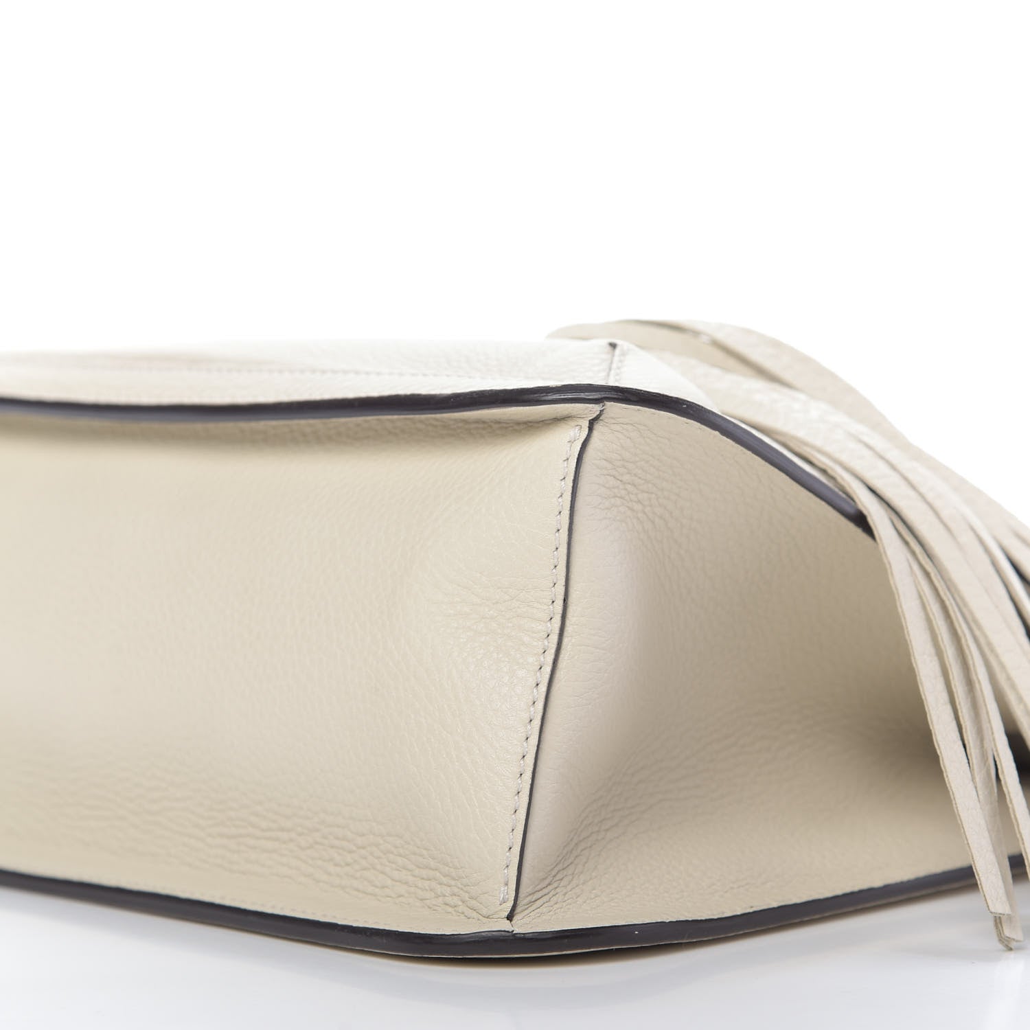 Gucci Pebbled Calfskin Medium Bamboo Daily Flap Shoulder Bag Mystic White 7 of 8