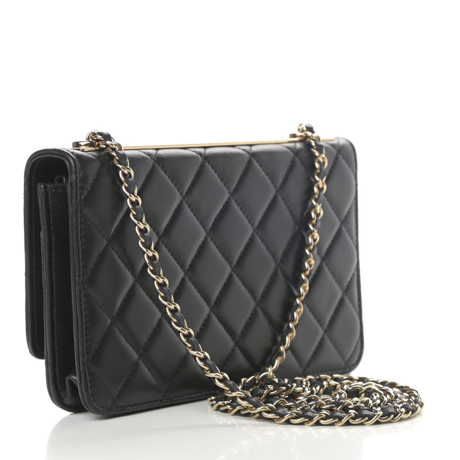 Chanel Lambskin Quilted Trendy CC Wallet On Chain WOC Black 3 of 15