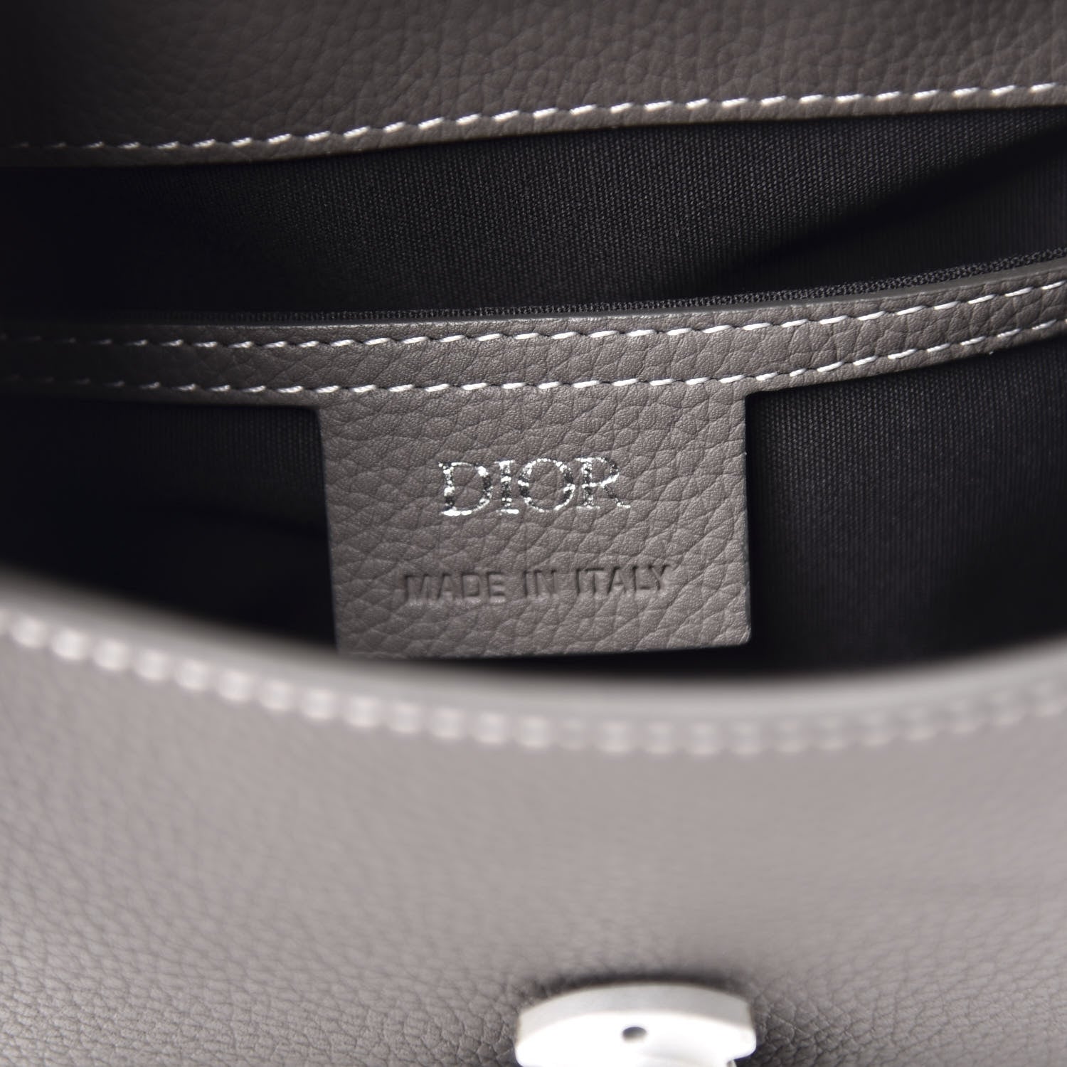 Christian Dior Grained Calfskin Mini Saddle Backpack Grey 5 of 9