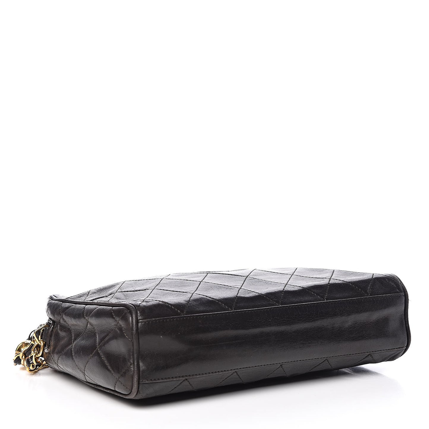 Lambskin Quilted CC Tassel Camera Case Black