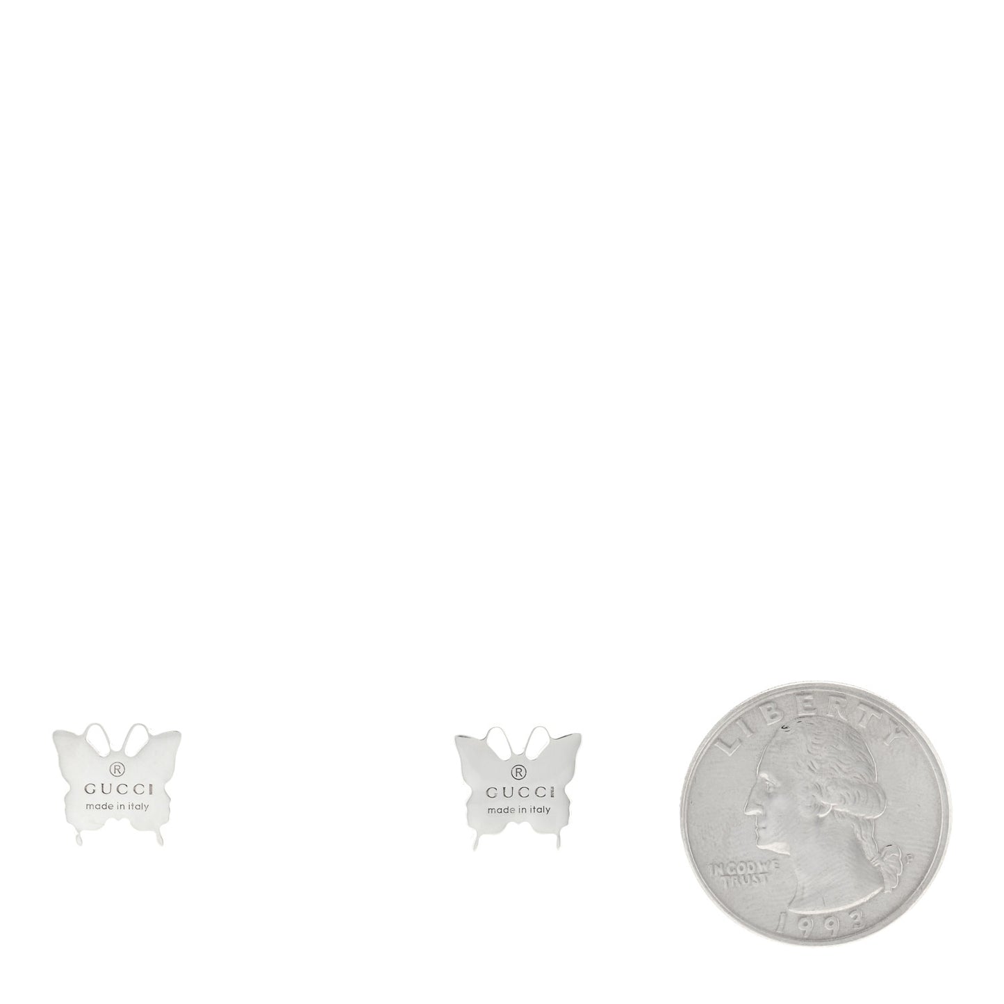 Sterling Silver Trademark Butterfly Stud Earrings