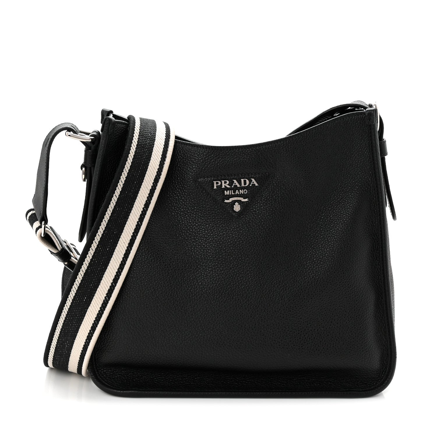 Vitello Daino Soft Hobo Messenger Bag Black