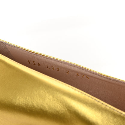 Valentino Garavani Laminated Nappa Bowow 45mm Pumps 37.5 Antique Gold 9 of 10