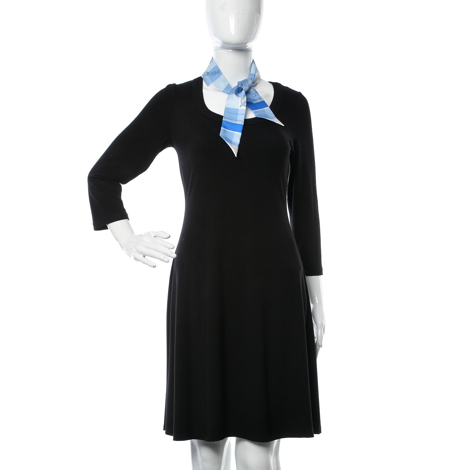 Hermes Silk Mors Et Gourmettes Vichy Twilly Ciel Bleu Azur Blanc 2 of 5