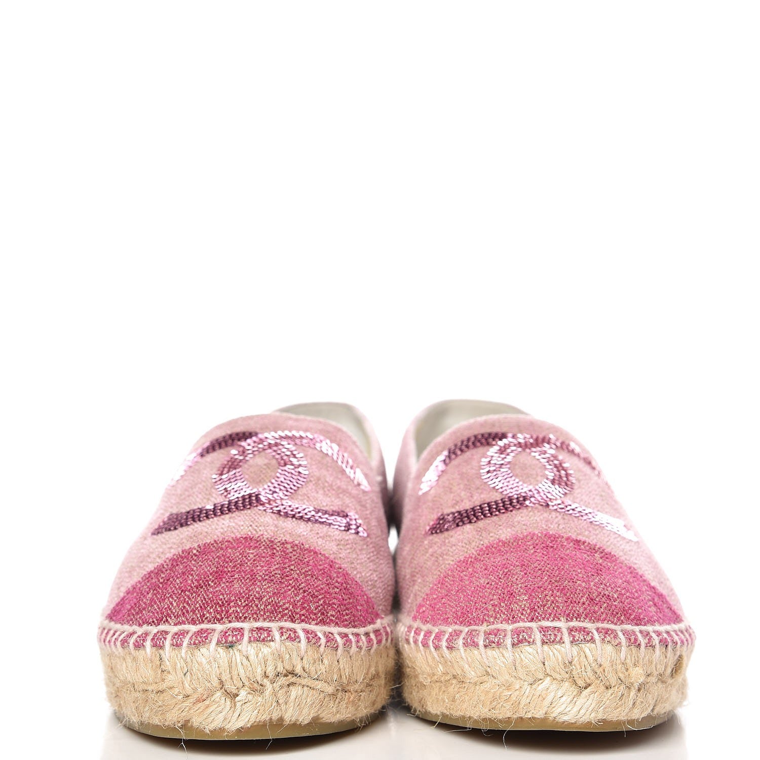 Chanel Toile Sequin CC Espadrilles 39 Pink Dark Pink 2 of 10