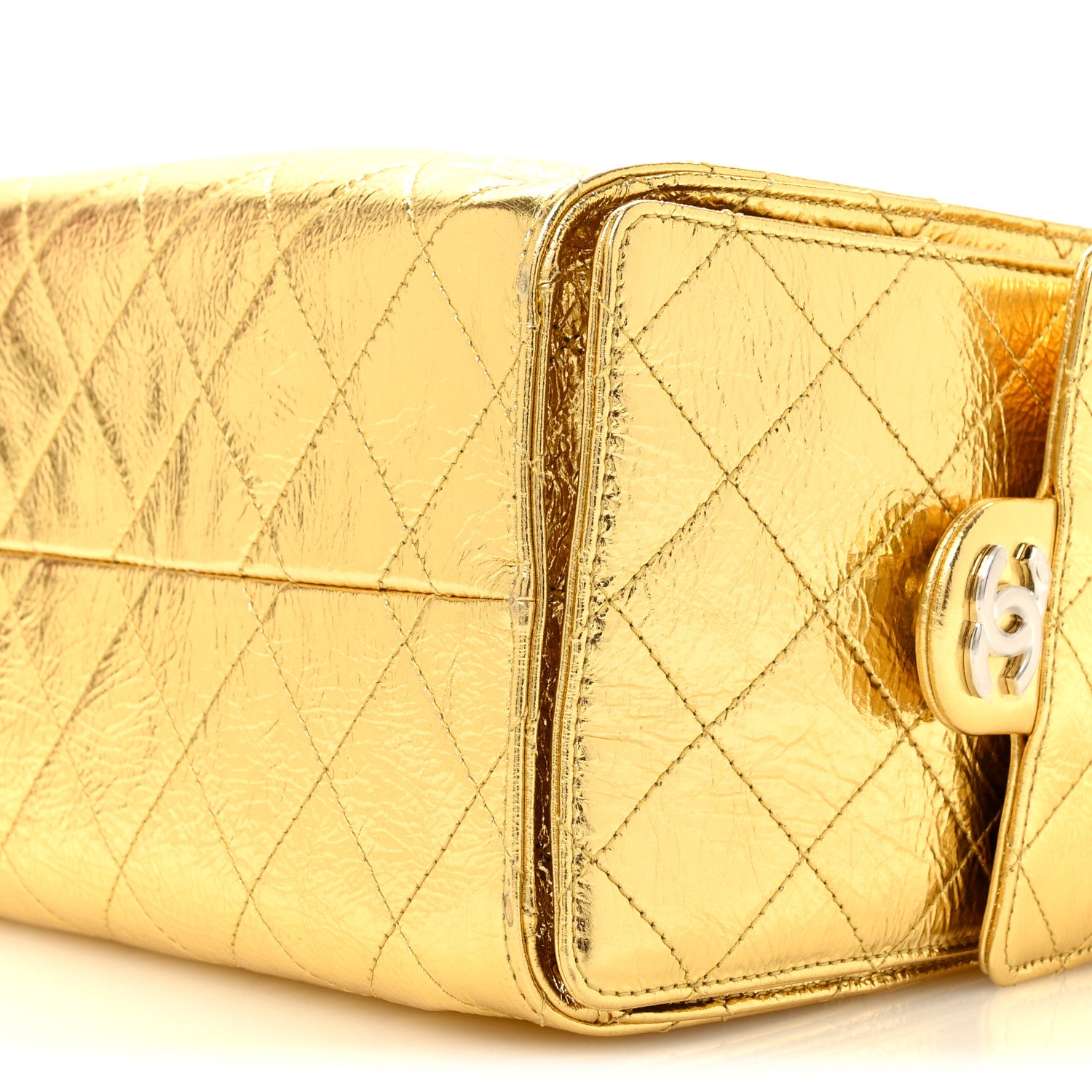 Chanel Metallic Aged Calfskin Quilted Small Chanel 25 Handbag Gold 10 of 15