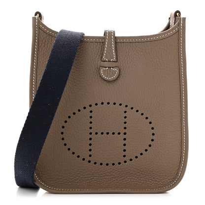 Hermes Taurillon Clemence Amazone Evelyne TPM Etoupe Bleu Indigo 1 of 11