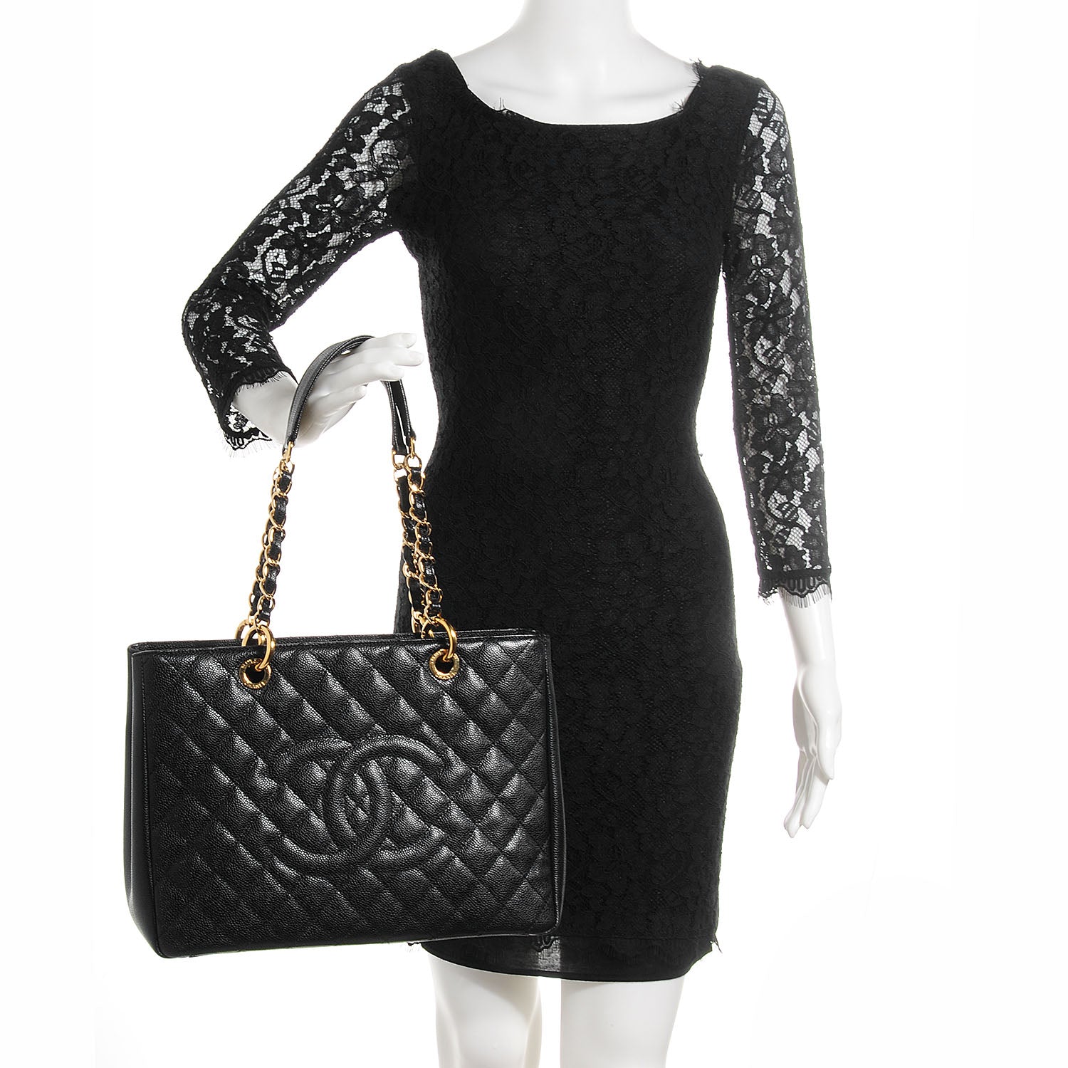 Chanel Caviar Grand Shopping Tote GST Black 2 of 7