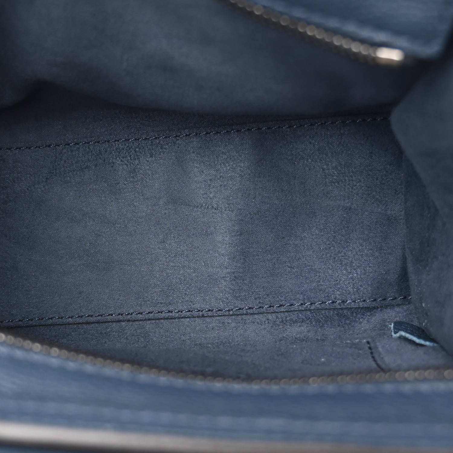 Celine Drummed Calfskin Nano Luggage Navy Blue 5 of 10