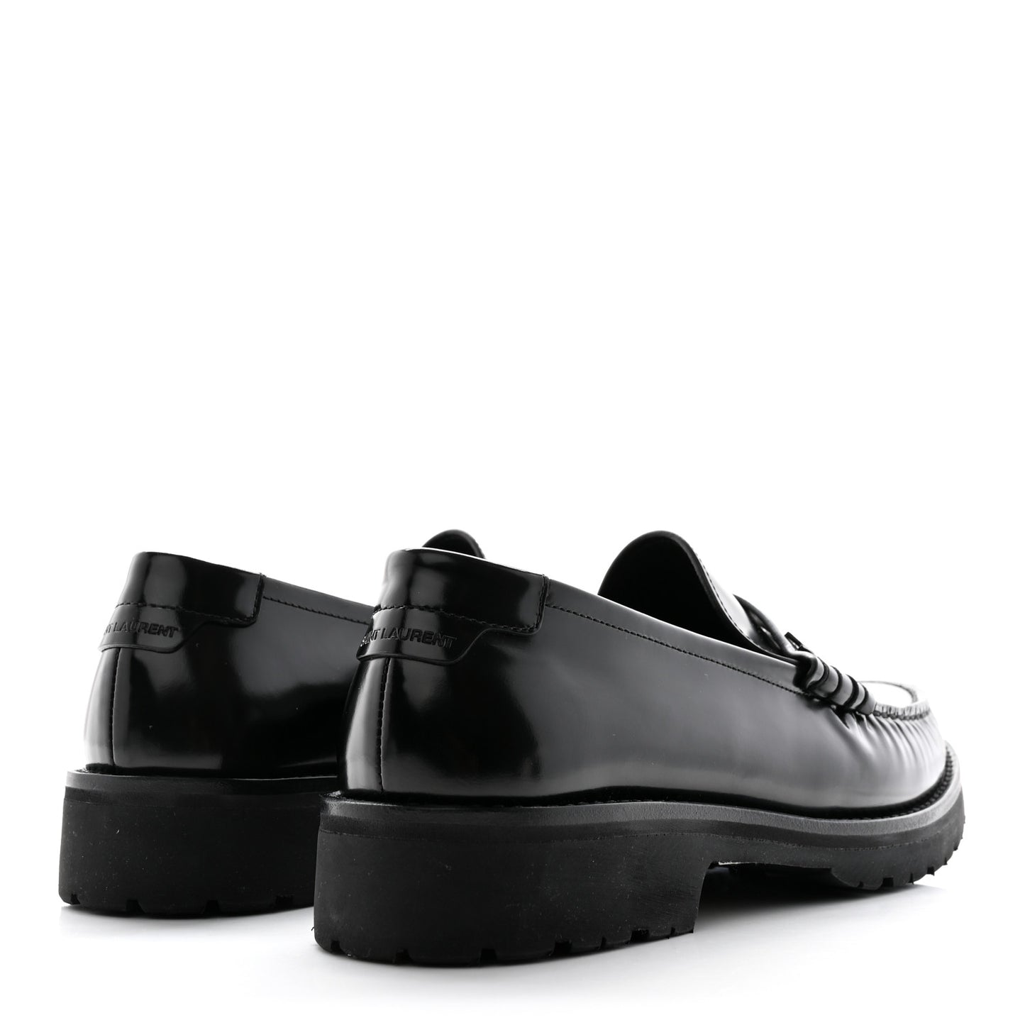 Glazed Calfskin Chunky Le Loafer Penny Slippers 39 Black