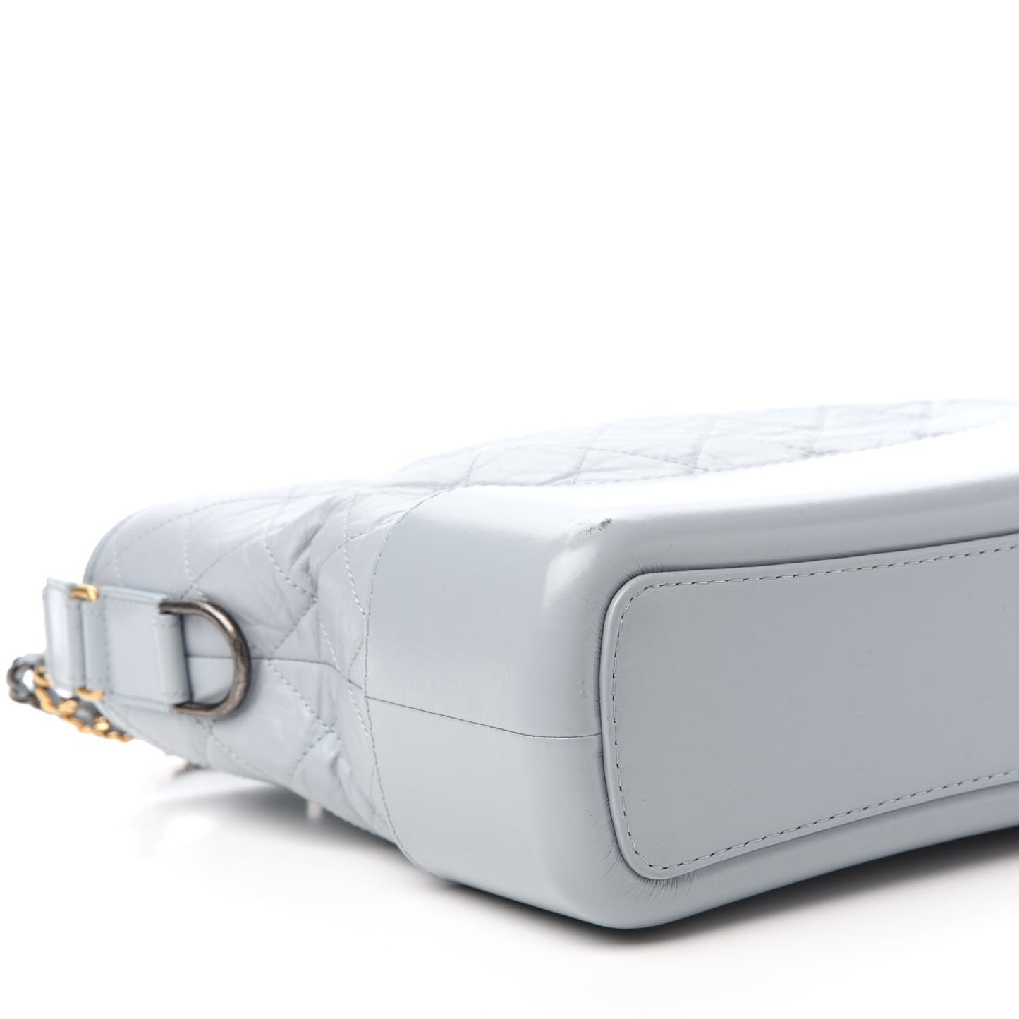 Aged Calfskin Quilted Medium Gabrielle Hobo Light Blue