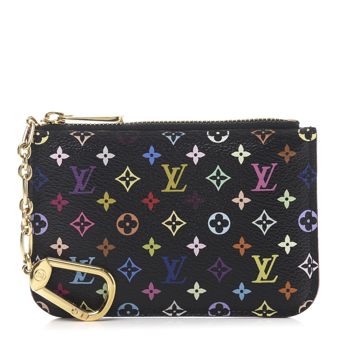 Monogram Multicolor Key Pouch Black Violet