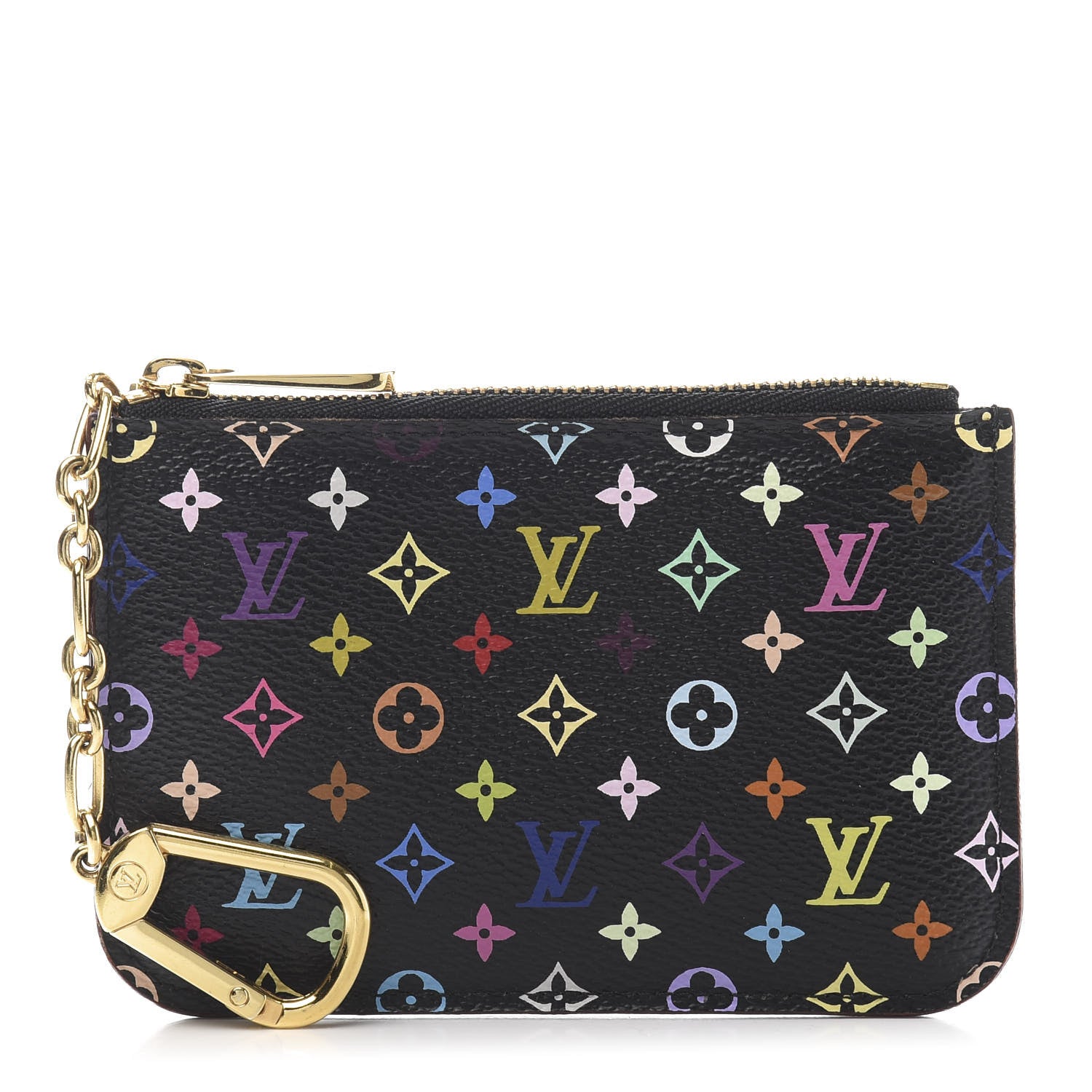 Louis Vuitton Monogram Multicolor Key Pouch Black Violet 1 of 9