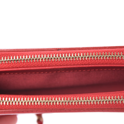 Chanel Caviar Quilted CC Filigree Clutch With Chain Red 13 of 16